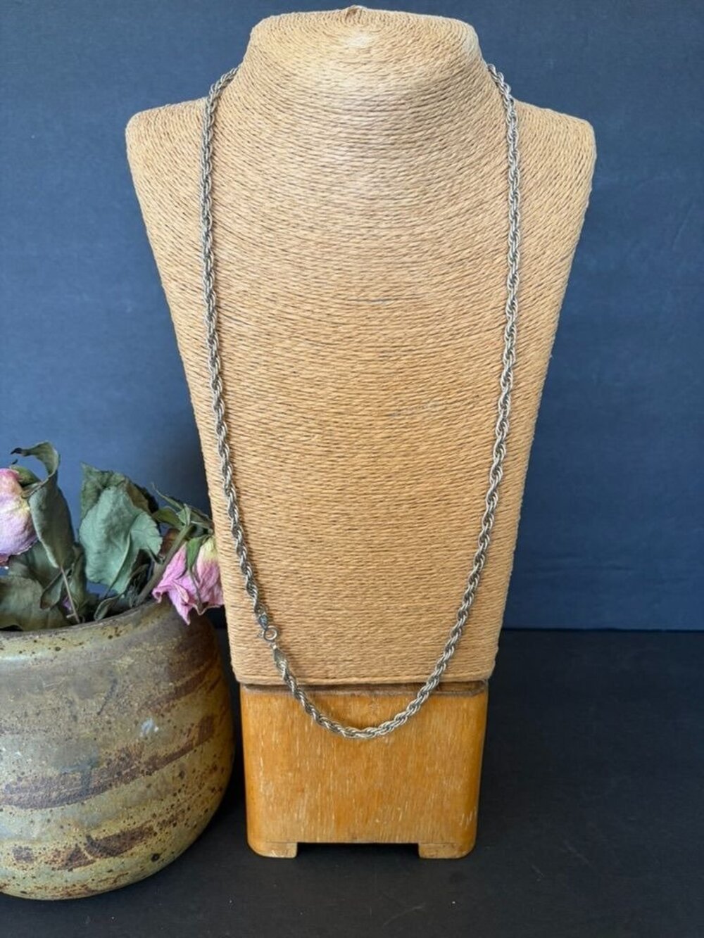 30" Classic 925 Silver Rope Chain Necklace 36g Milor Italy Unisex Elegant